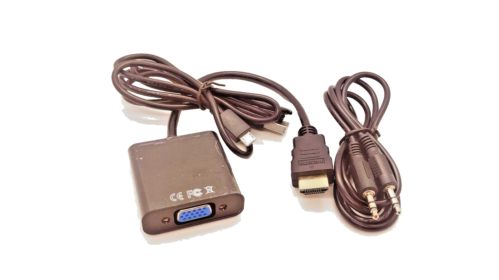 HDMI TO VGA HDMI Male to VGA Female Converter Adapter with Audio + USB Cable