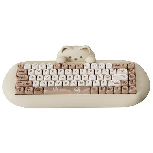  C68 Wireless Mechanical Keyboard, 65% Gaming Keyboard Hot Milk Switch Brown