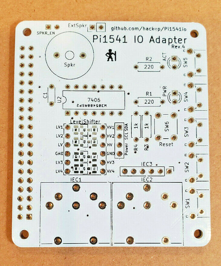 Pi1541 Hat Raspberry Pi 3 Floppy emulator - Commodore 64, 128, VIC-20 - PCB Only