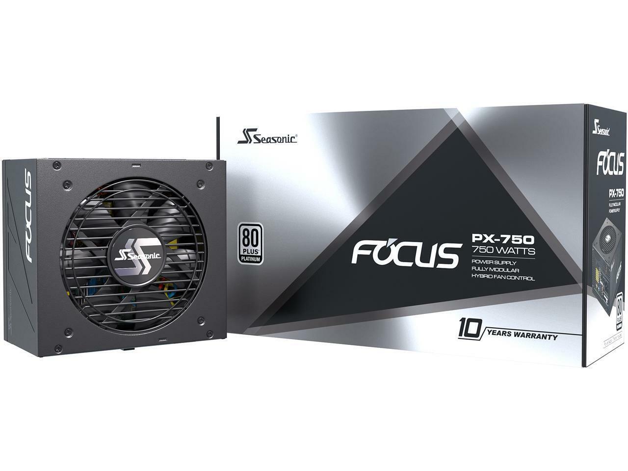 Seasonic FOCUS 750W 80+ Platinum ATX Fully Modular Power Supply PSU Fanless