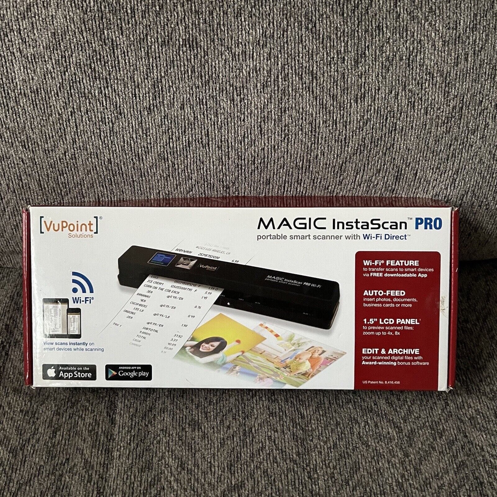 VuPoint Magic InstaScan Pro Wi-Fi Portable Smart Scanner PDSWF-ST48R-VP in RED