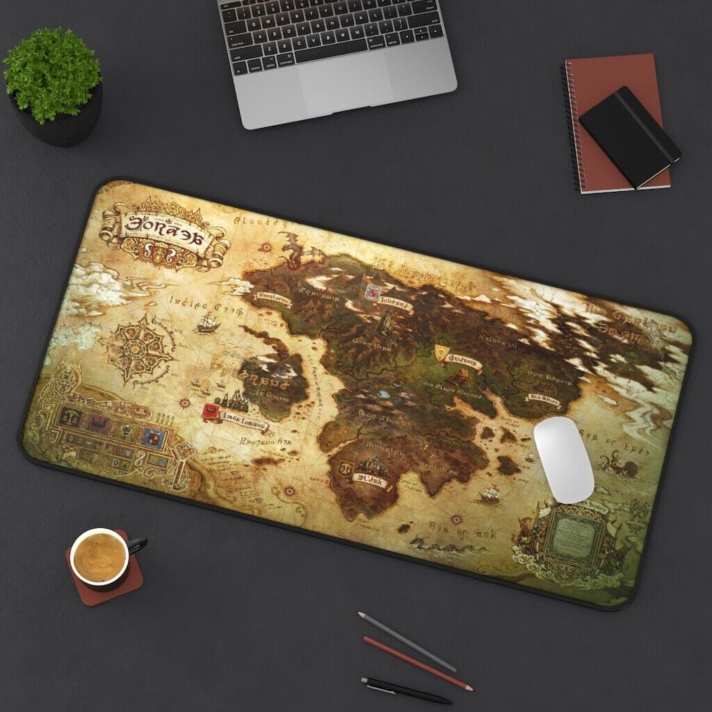 Final Fantasy XIV Eorzea Desk Mat | Eorzea Mouse Pad | FFXIV Eorzea Map
