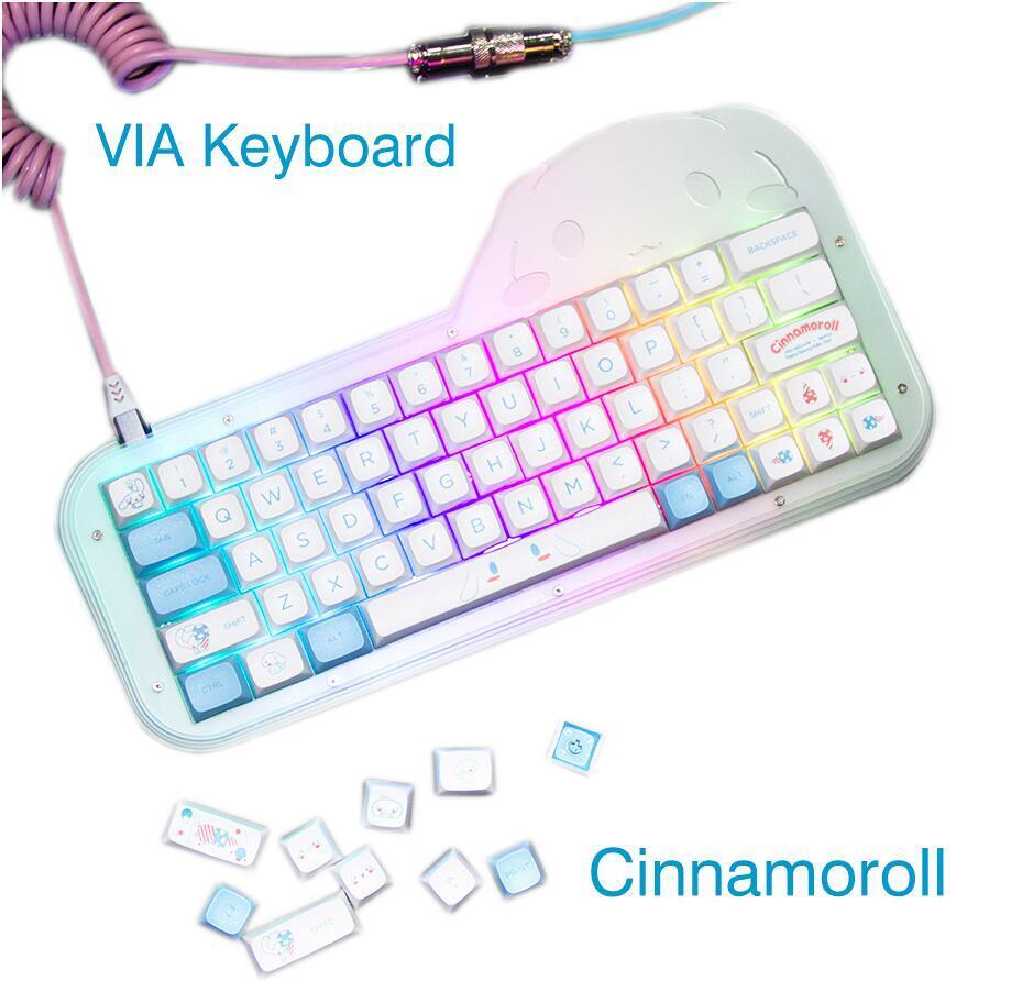 Cinnamon Dog Keyboard 64 Key 60% Hot Swappable Acrylic RGB Wired Mechanical Game