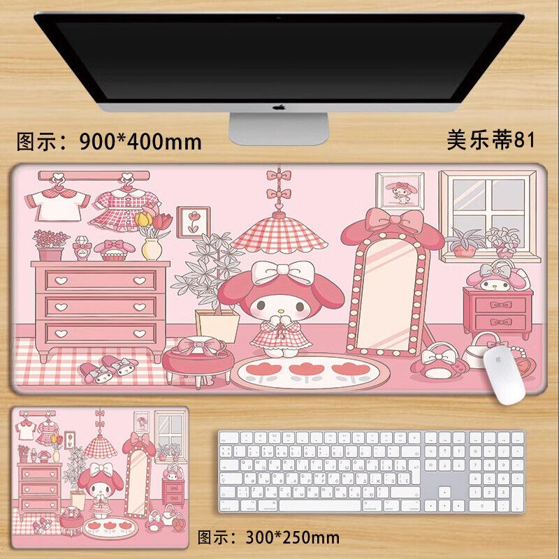 Cartoon My Melody Mouse Pad Anti Slip Large Table Mat Keyboard Pads 400*900mm 