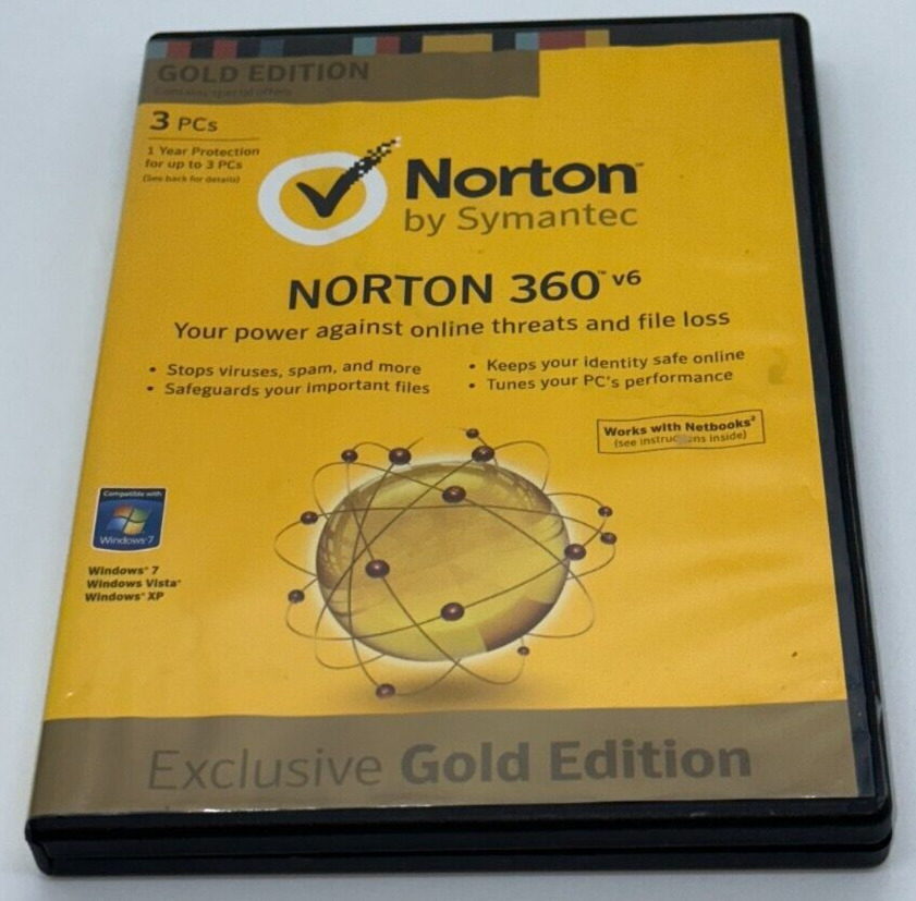 Norton by Symantec 3 PC\'s - NORTON 360 v6 Gold Edition 2012 - AUS CODED