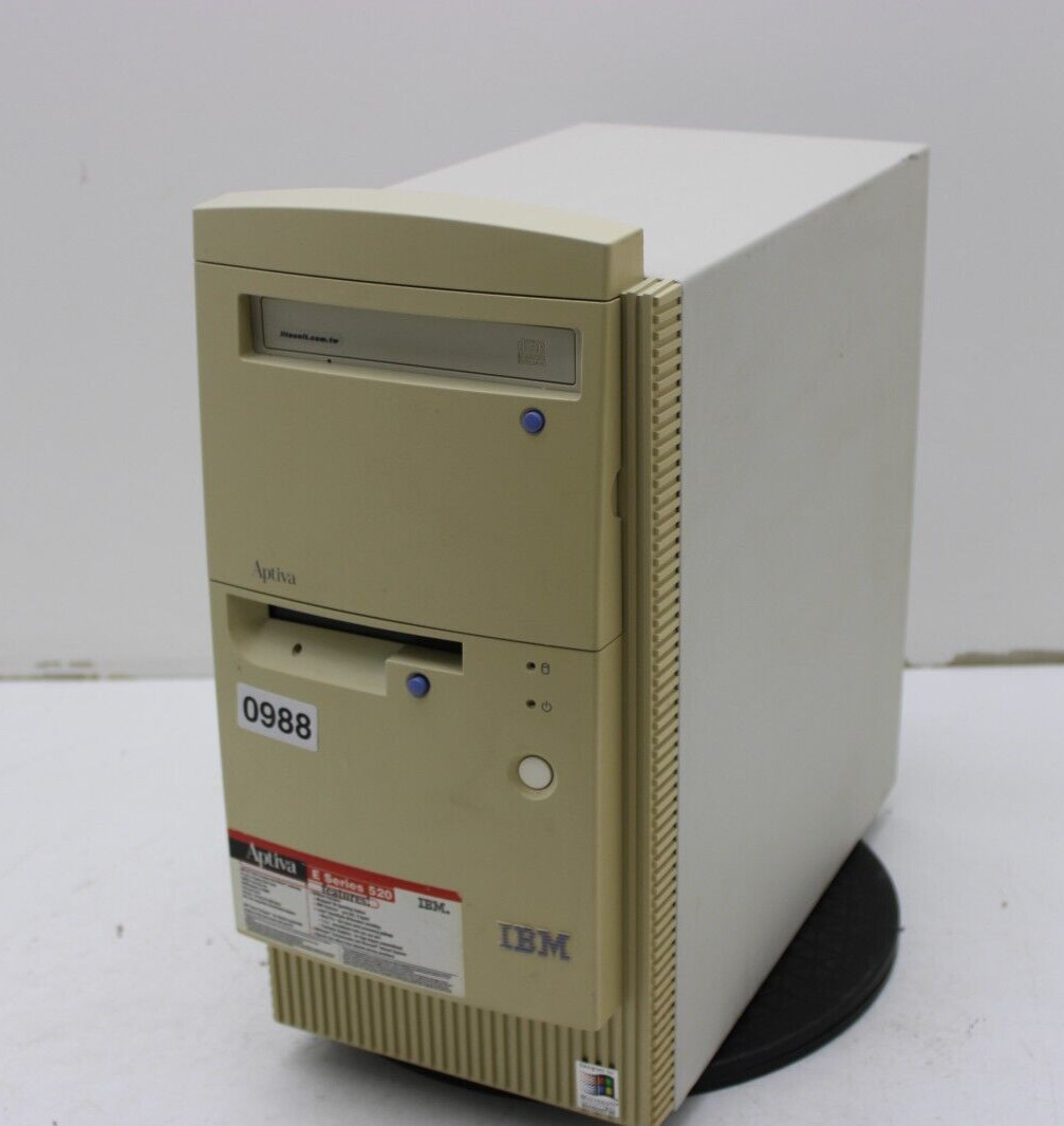 Vintage IBM Aptiva E520 2158-520 Desktop AMD K6-2 450MHz 128MB Ram No HDD