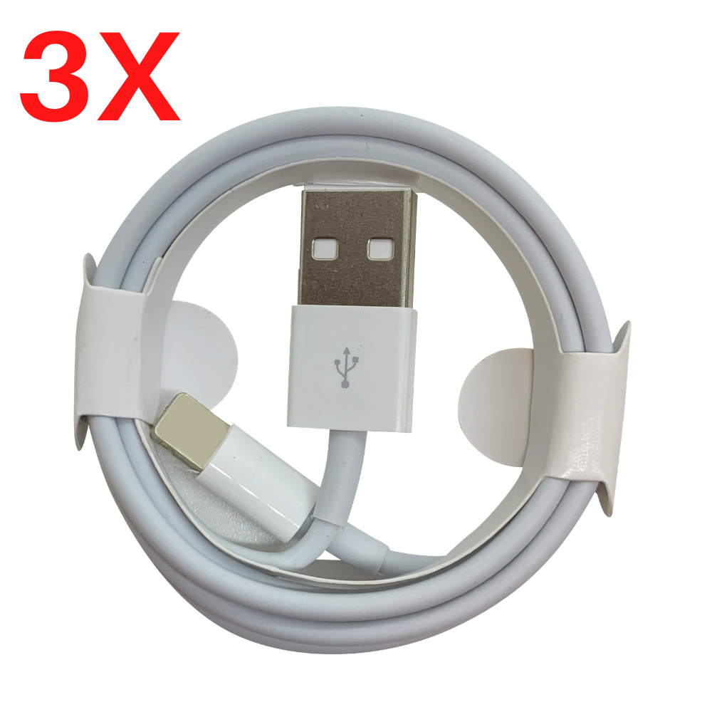 10X 20X Bulk 3/6Ft For Apple iPhone 13 12 11 XR 8 USB Charger Charging Cable Lot