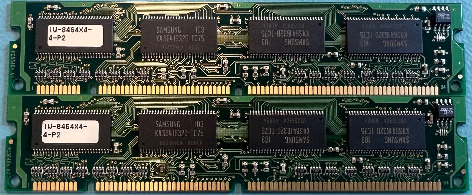 LOT OF 2 Micron 32MB PC100 100MHz CL2 UDIMM Memory Module