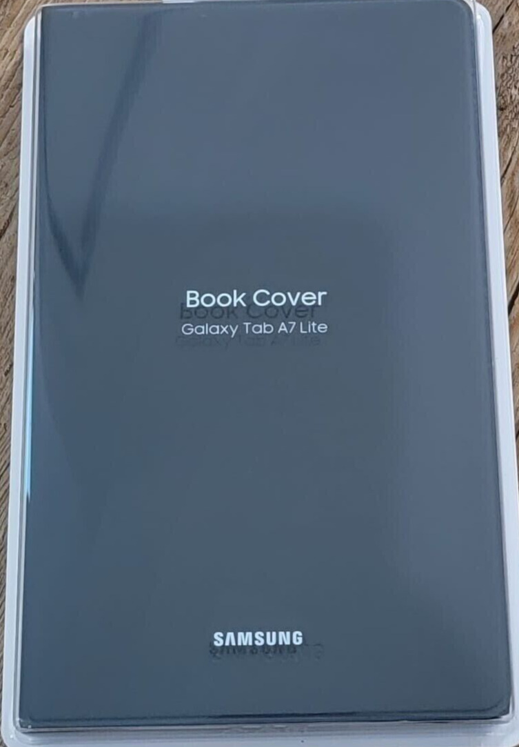 Genuine OEM Samsung Galaxy Tab A7 Lite Book Cover Dark Gray Folio Case Stand