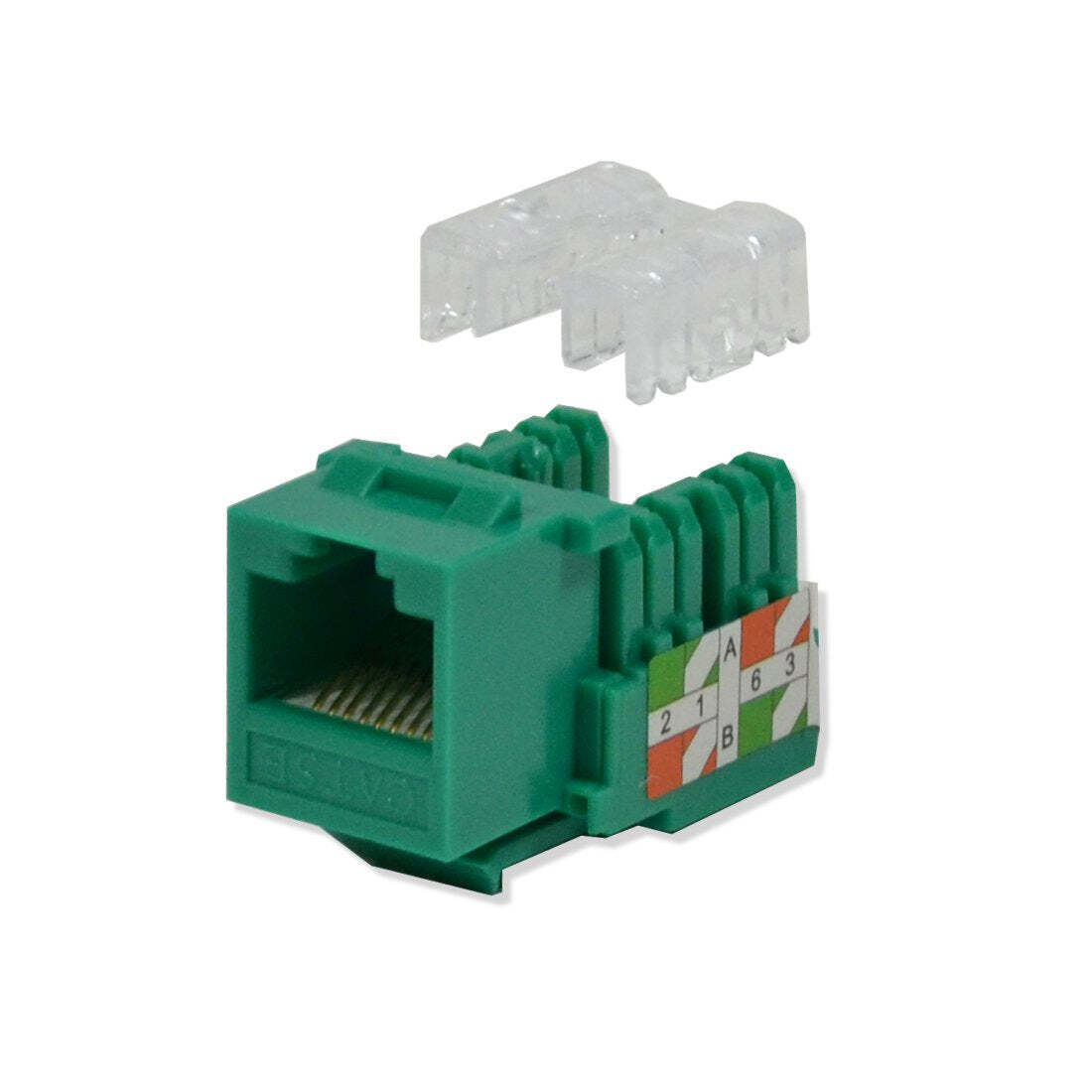Logico Keystone Jack Cat5e Green Network Ethernet 110 Punchdown 8P8C Wholesale