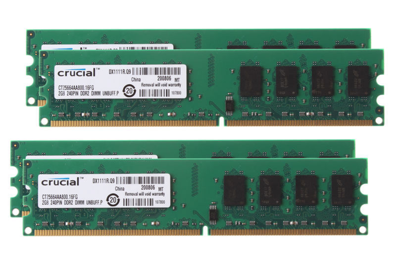 Crucial 8GB 4x2GB For Dell OptiPlex 740 745 755 760 PC2-6400 DDR2 800Mhz Memory