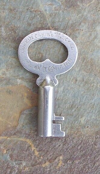  Antique Steamer Trunk Key Corbin T2   Corbin Cabinet Lock Company Key # T2