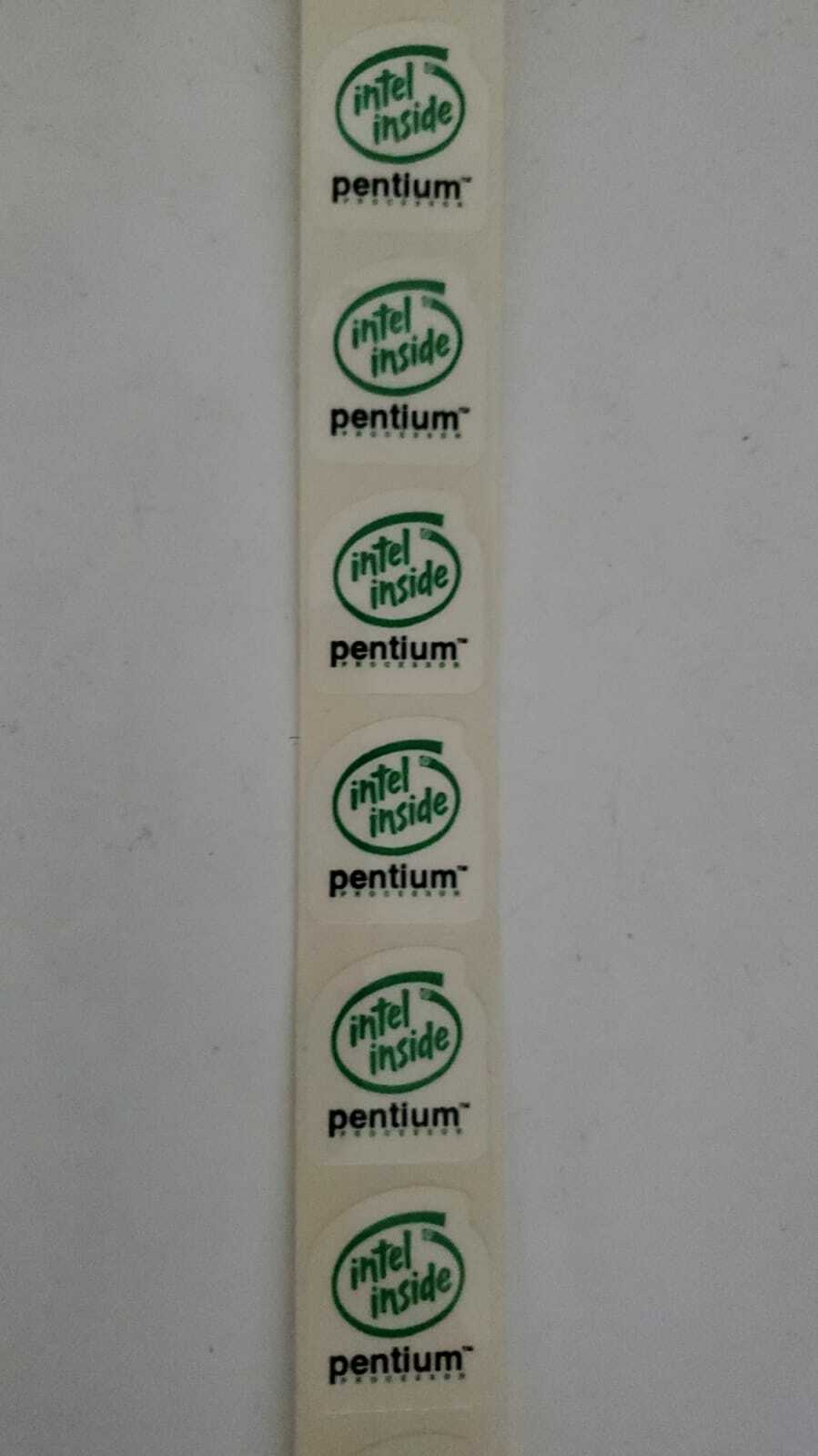 Vintage Lot of 10 pcs Green Intel inside Pentium stickers approx 2 X 2 cm