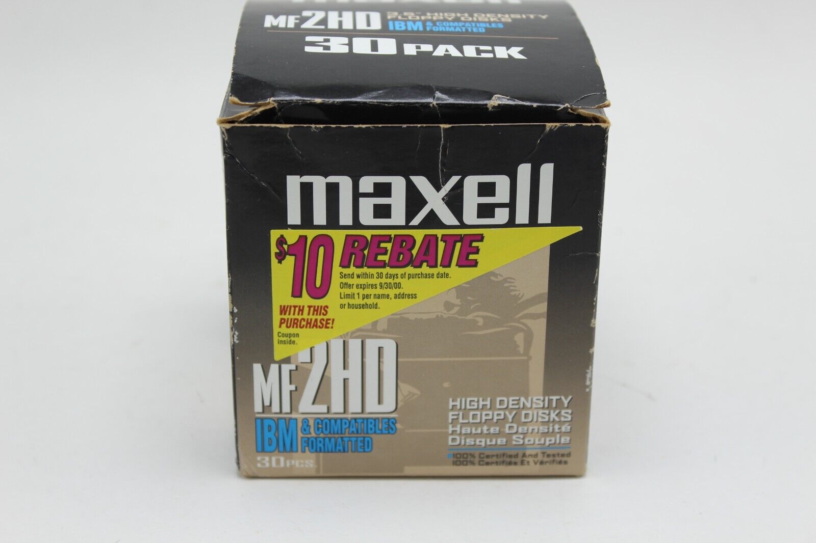 Maxell MF 2HD High Density Floppy Disks IBM 21 open box new