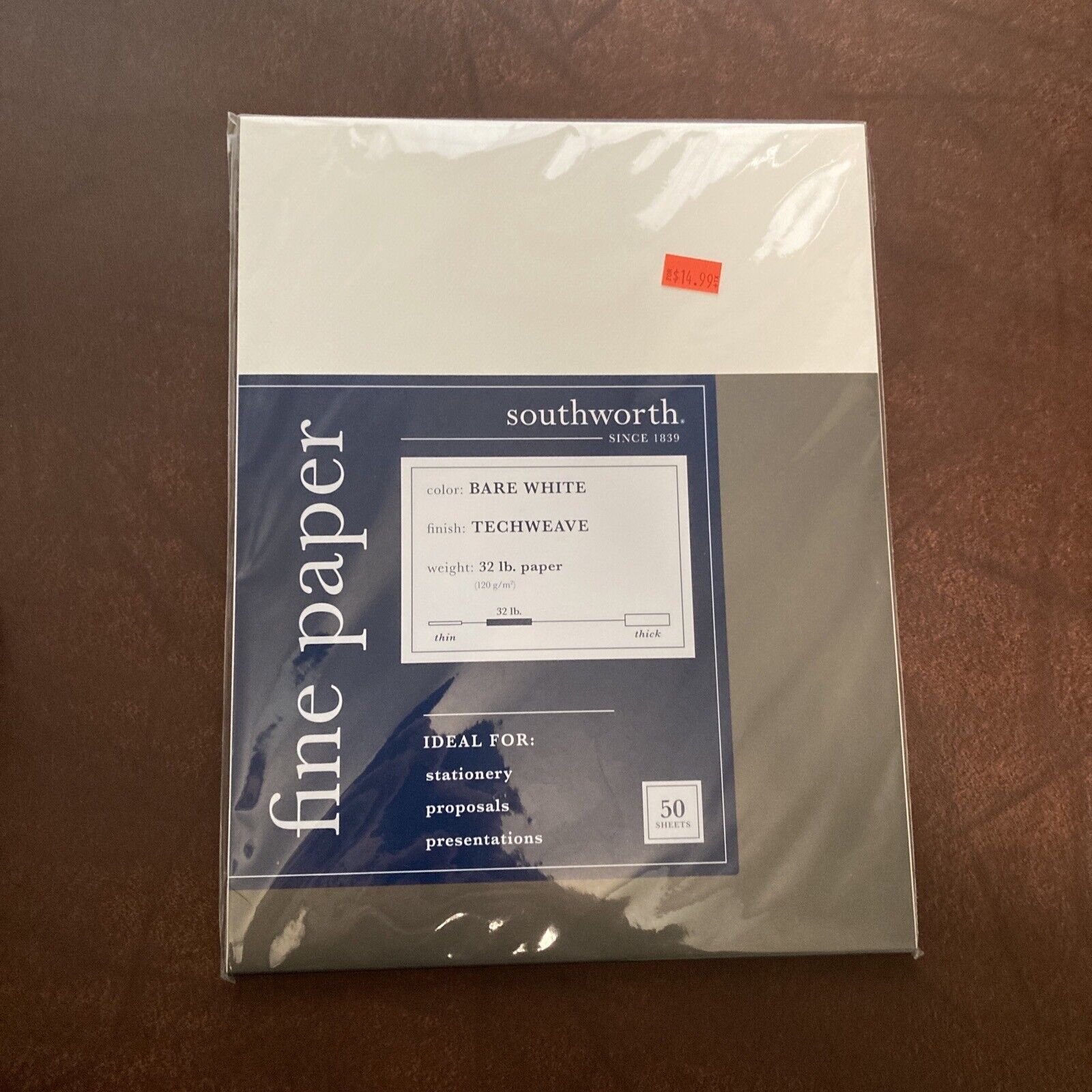 Southworth Techweave 32 lb Fine Paper 8.5 x 11 Antique Gray 50 Pack Business 