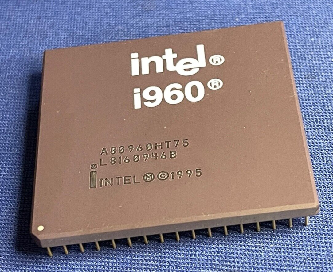 i960 Intel A80960HT75 L8160946B GOLD Ceramic PGA New Vintage ORIG PKG QTY-1