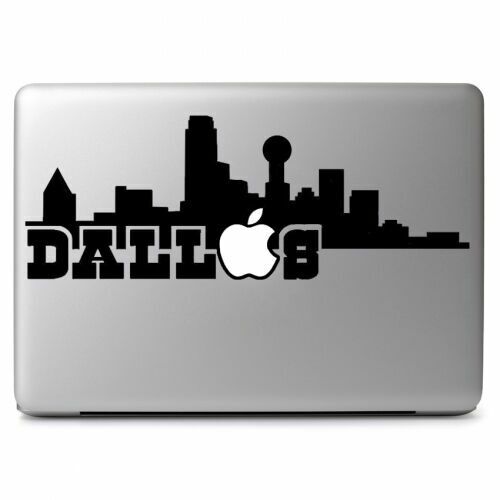City of Dallas with Apple Decal Sticker for Macbook Air Pro Laptop Car Wall Art