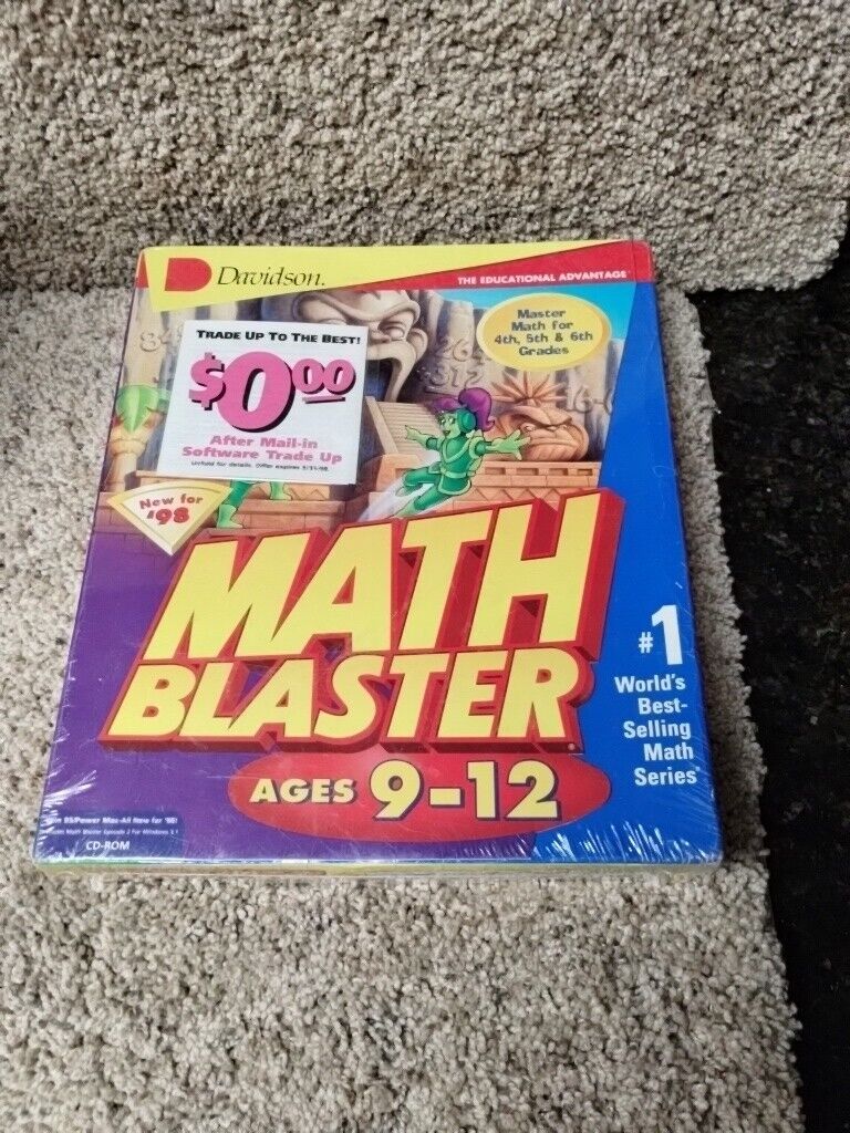 Davidson Math Blaster CD-ROM Ages 9 - 12 Windows 95/98 Power Mac 1997