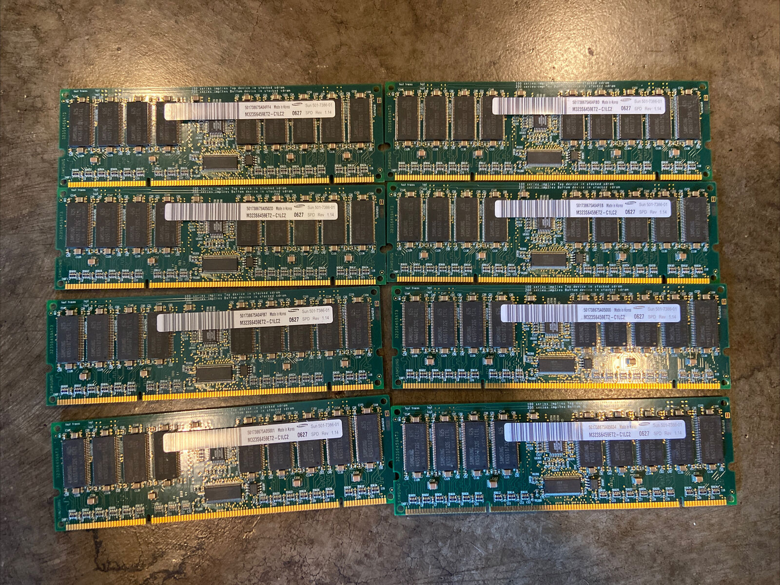 Vintage Memory Samsung Sun Micro-Systems 1GB PC100 Server DIMMs (Lots of 8)