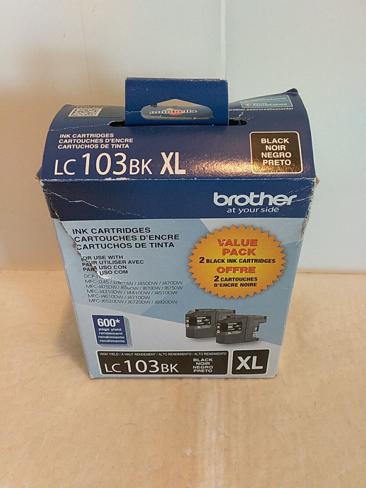 Brother LC103BK XL 2-Pack Genuine New OEM Open Box Dated 2023 Sealed Cartridges