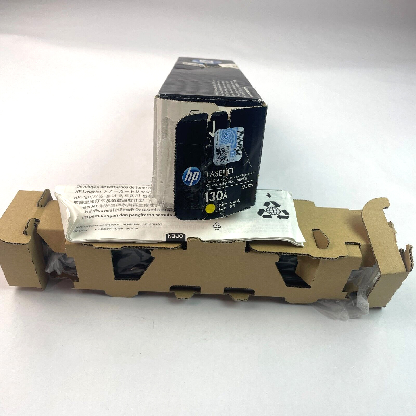 Genuine HP 130A Yellow Toner Cartridge Box Color LaserJet Pro MFP M176n NEW OPEN