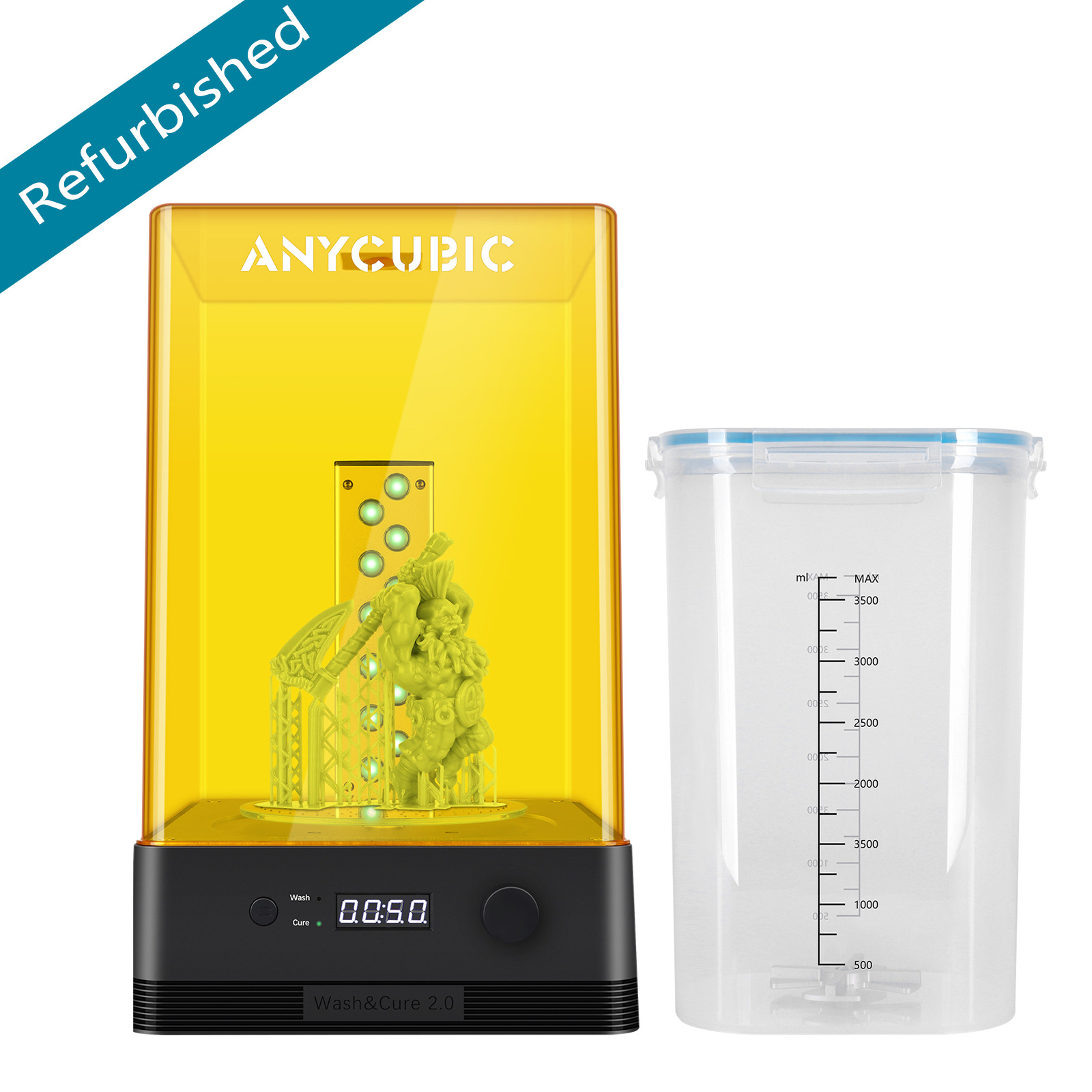 【Refurbished】Anycubic Wash and Cure 2.0 for LCD SLA 3D Printer Resin UV-Curing
