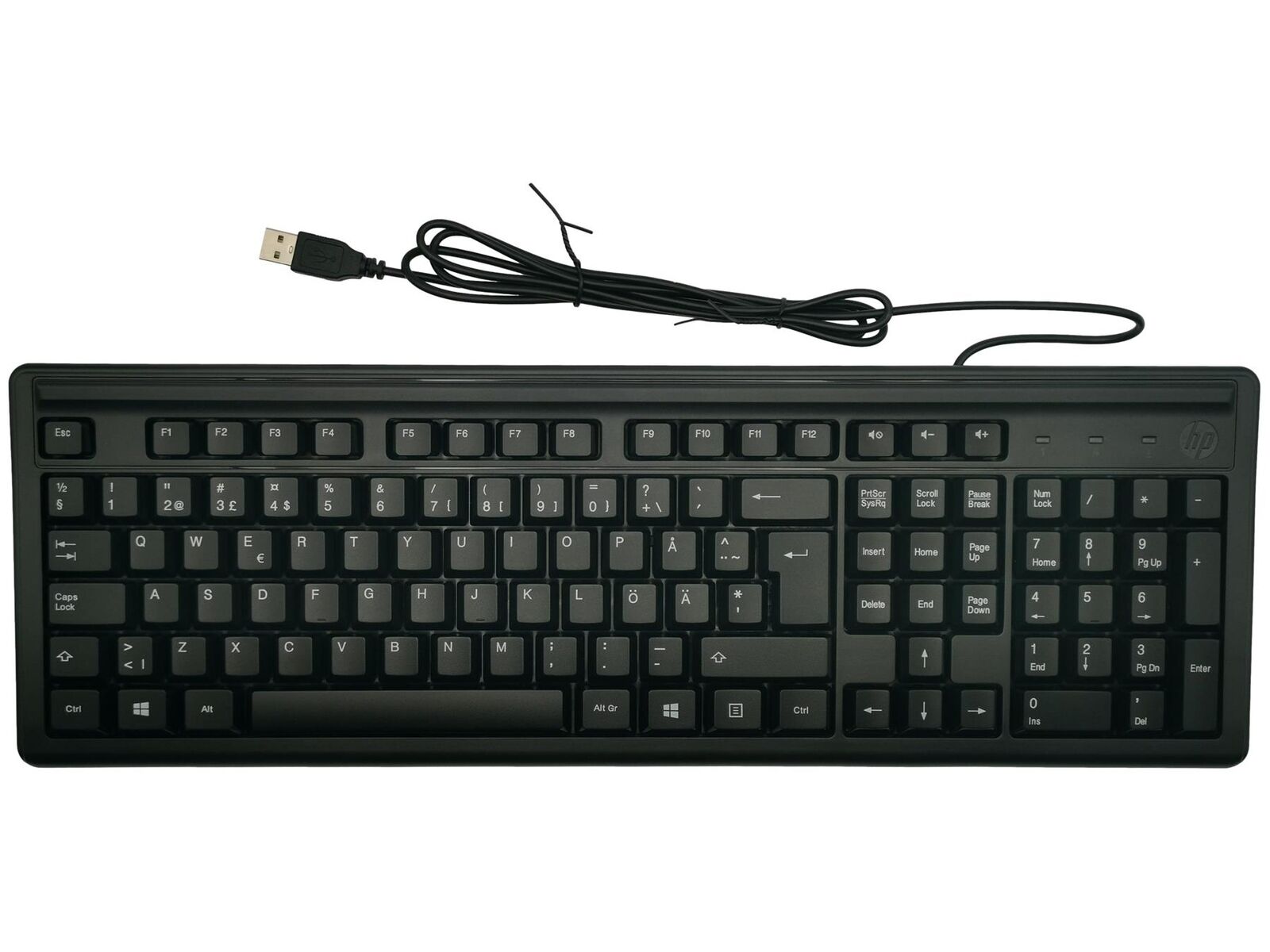Genuine HP 100 Wired Keyboard Swedish Black 2UN30AA#ABS