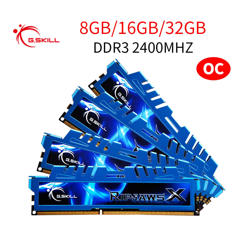 G.Skill 32GB 16GB 8GB DDR3 OC 2400MHz PC3-19200U Desktop PC Gaming Memory LOT AB