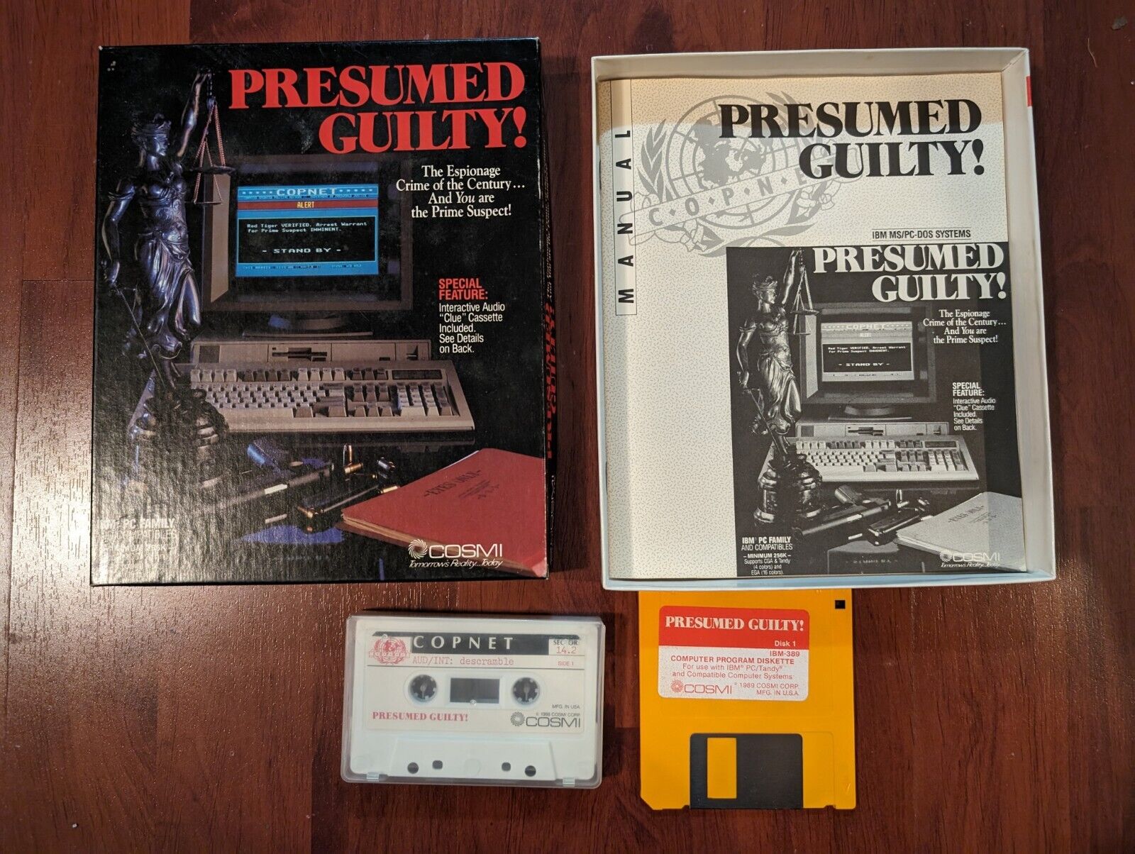 Vintage 1989 Cosmi PRESUMED GUILTY IBM PC Game 3.5\