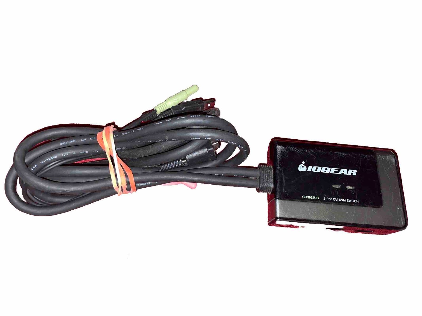 Iogear 2 Port USB DVI-D Cable KVM Audio & Mic Support GCS932UB