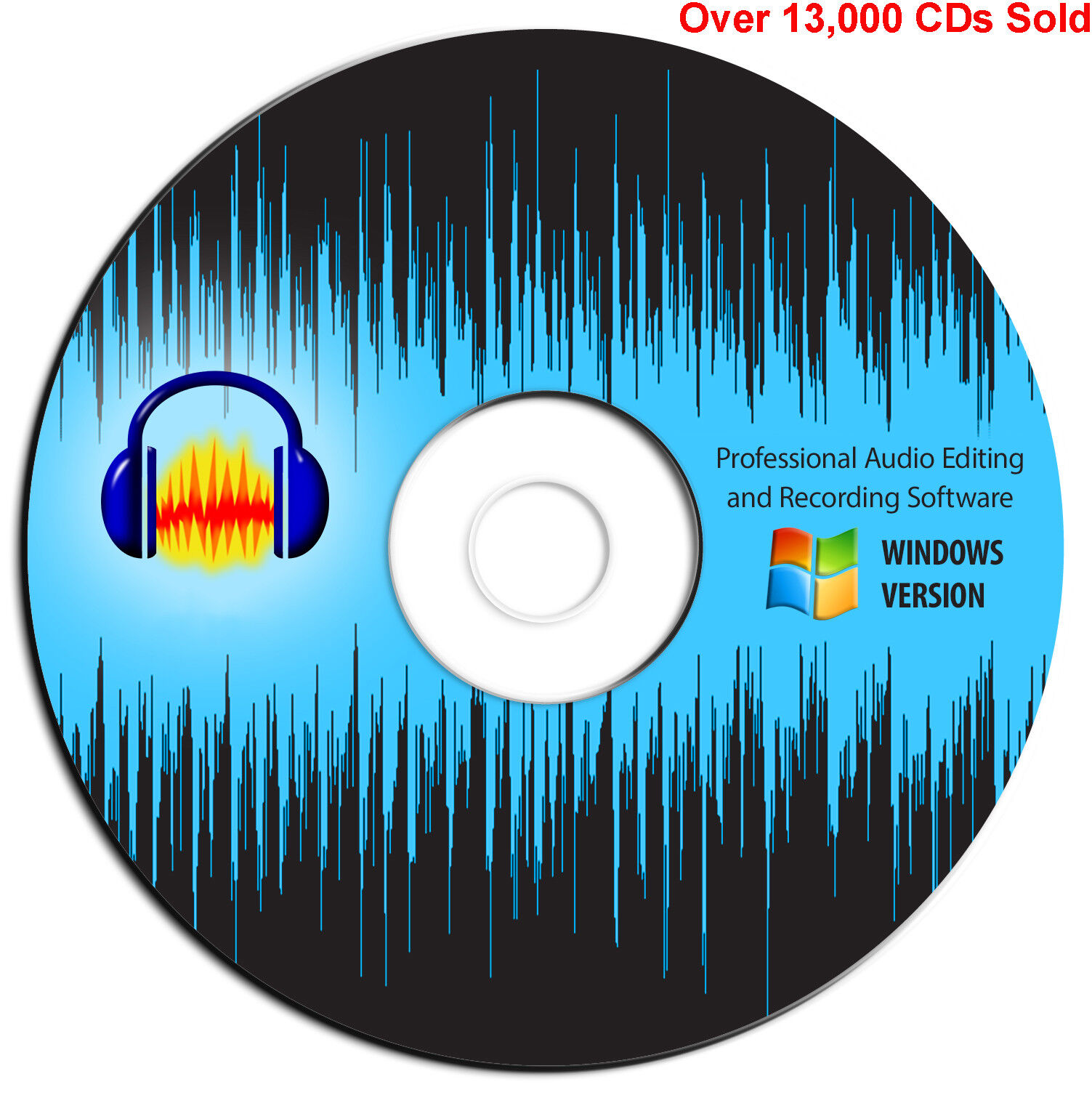Audacity Professional Audio Music Studio Editing-Recording Software-Windows-CD
