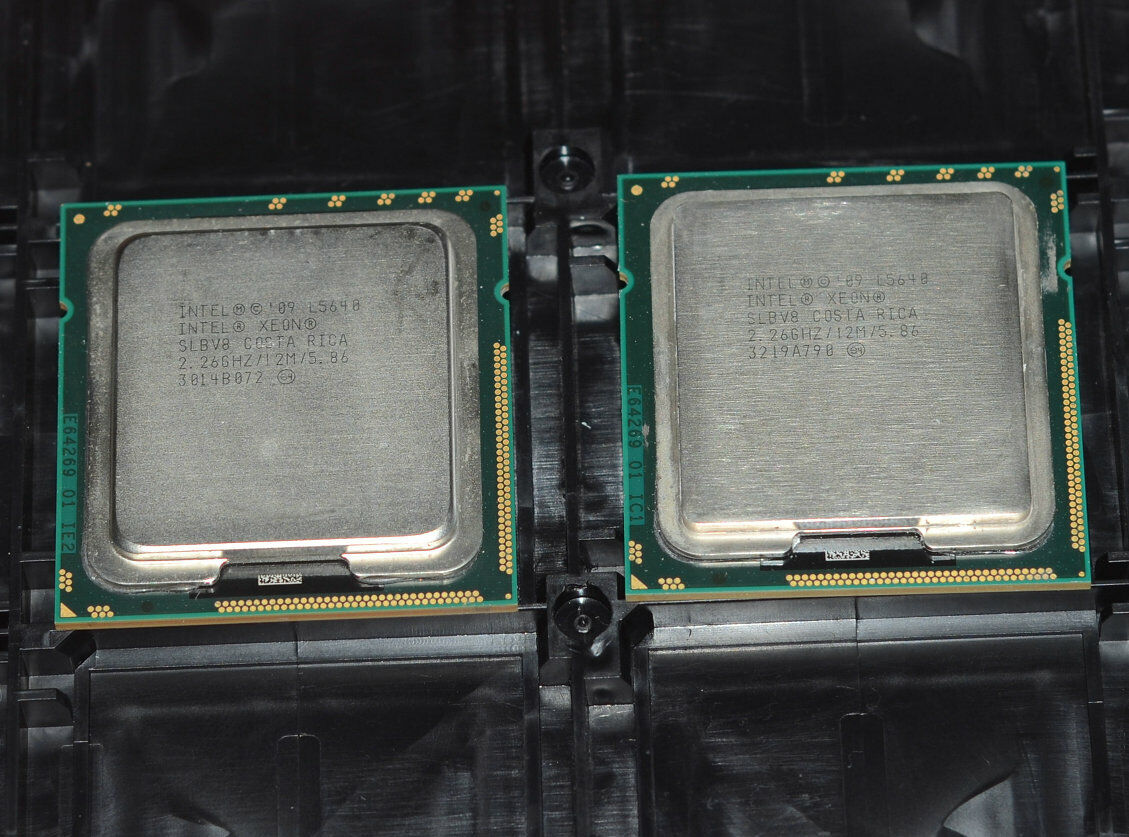 Matching pair Intel Xeon L5640 SLBV8 LGA 1366 2.26 GHz 5.86 GT/s CPU Processor