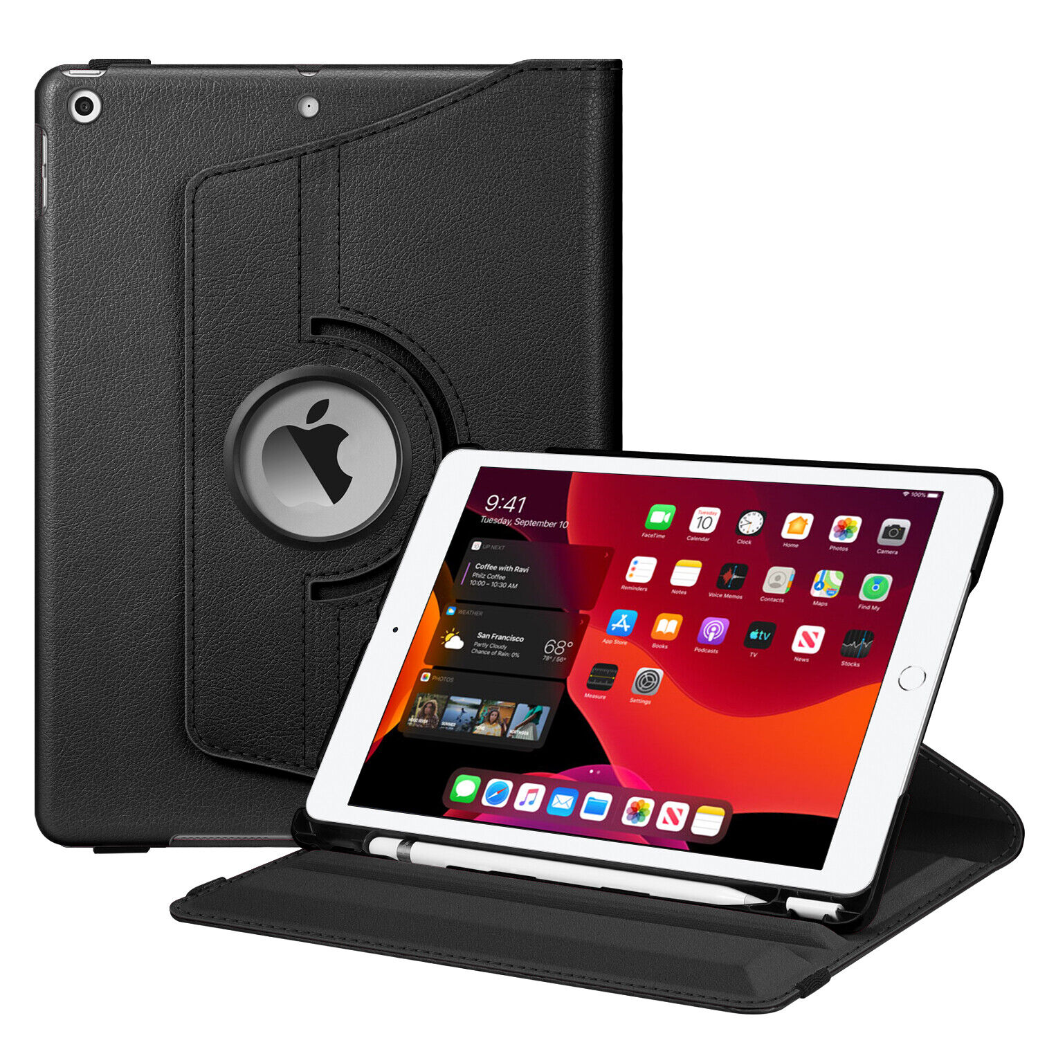 Fintie Case for iPad 9th Generation 10.2 2021 Rotating Stand w/ Pencil Holder