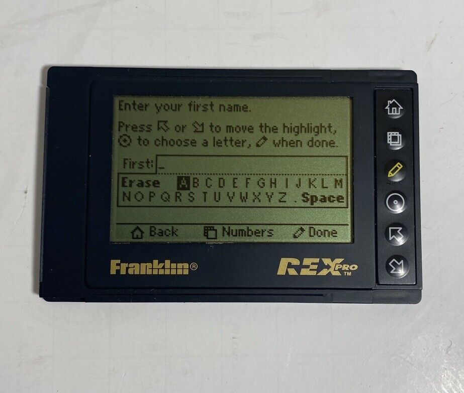 Franklin Rex Pro5-DS Vtg PC-Card Organizer 1998 Pro 5 Rare W/Dock & Manual WORKS