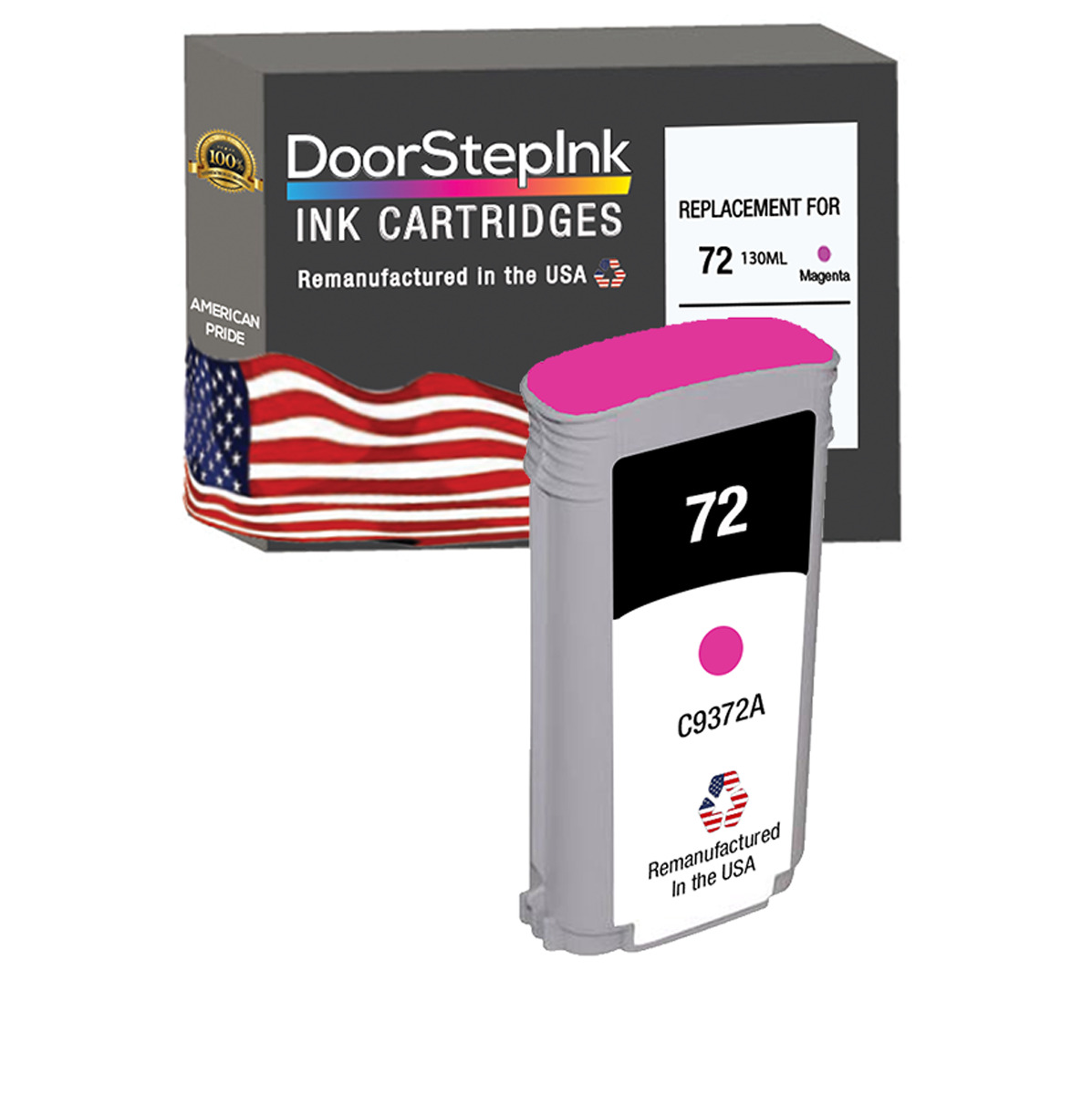 DoorStepInk Remanufactured In The USA For HP 72 Magenta 130mL C9372A 