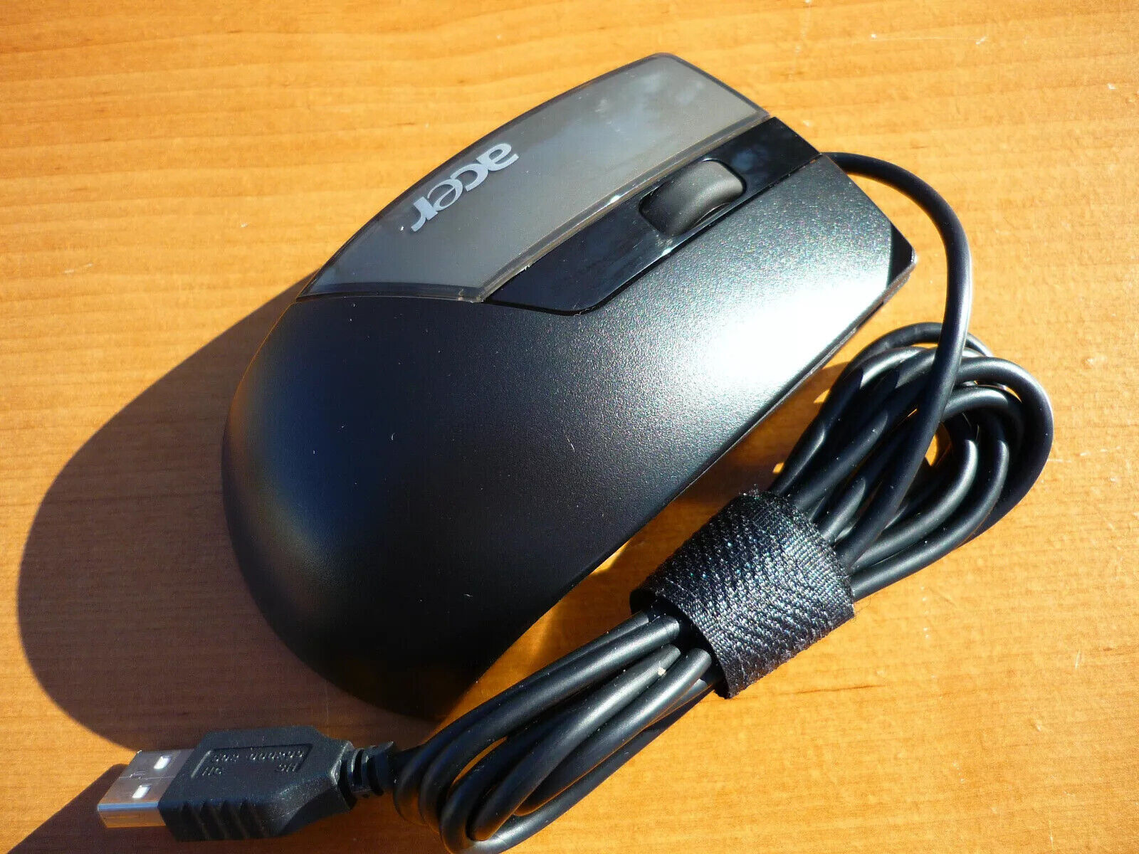 Vintage Acer M-UAY-ACR2 Optical Wheel Mouse Black & Silver CLEANED TESTED