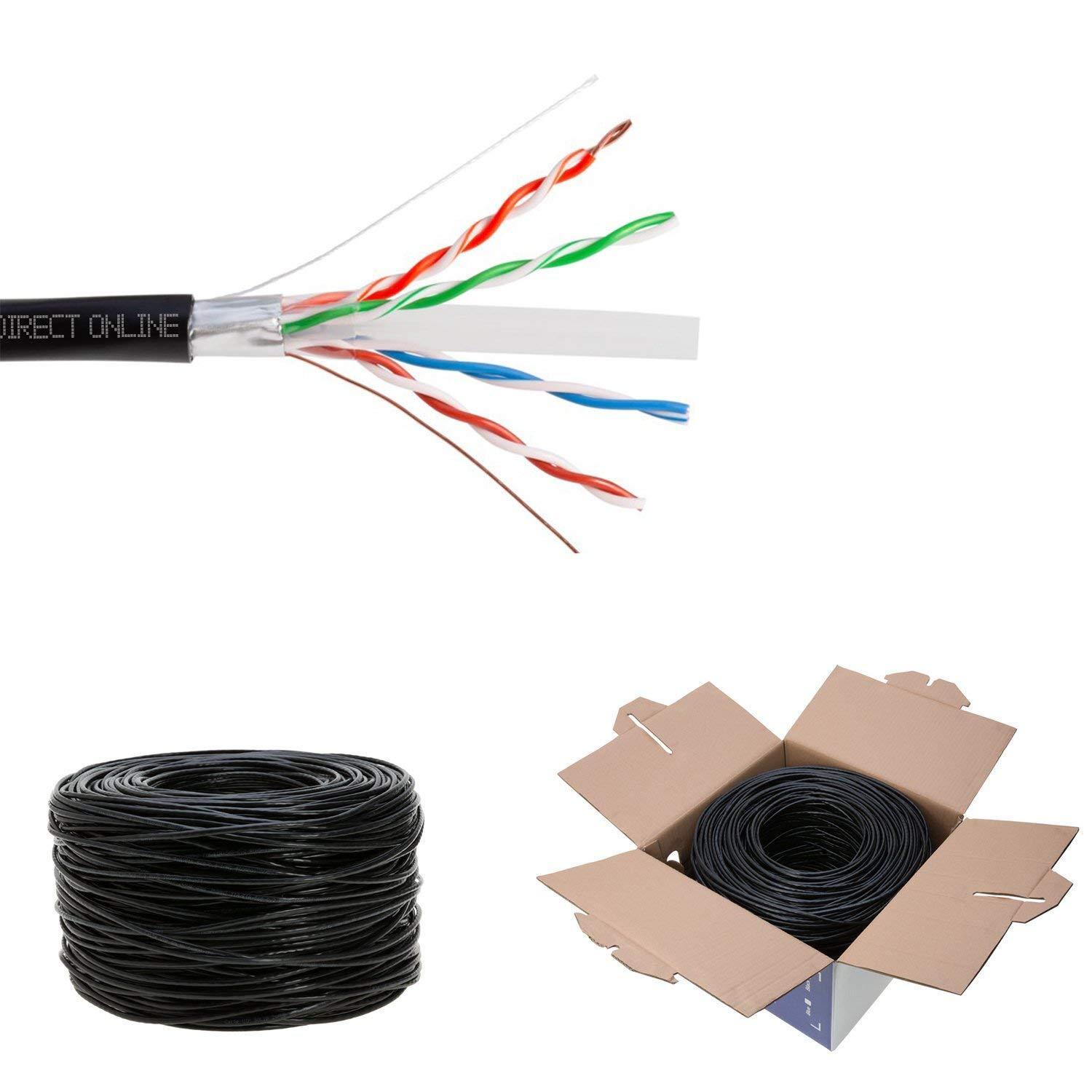 1000ft Shielded Cat6 Network Cable Outdoor Direct Burial 23AWG Bulk Ethernet NEW