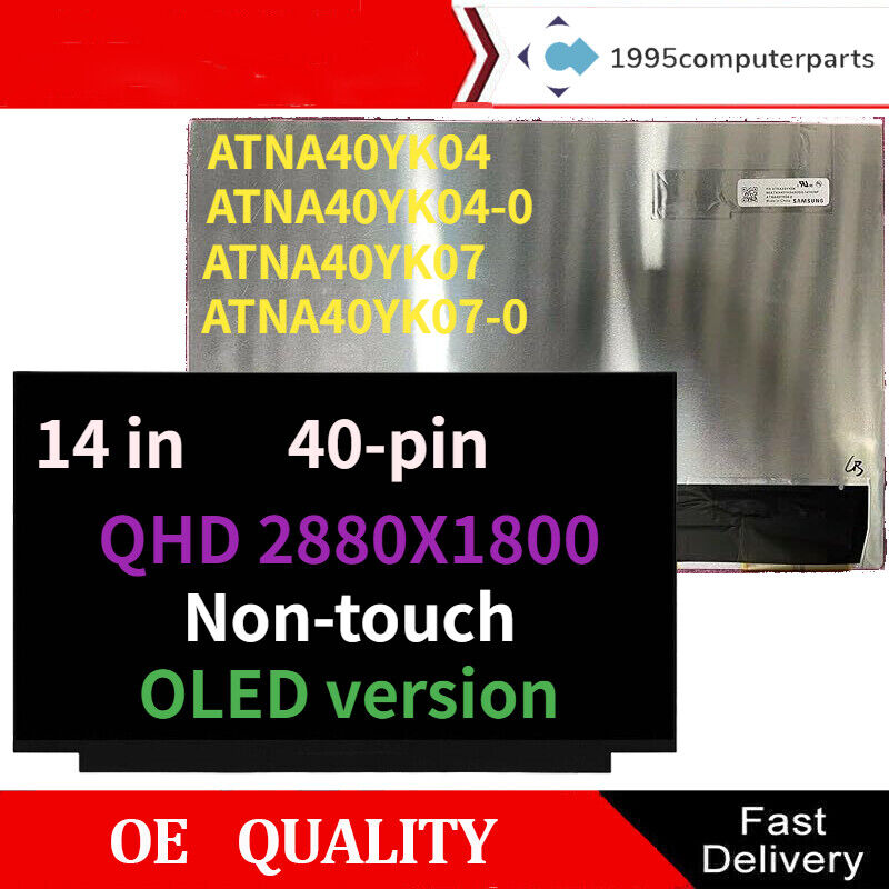 For OLED ATNA40YK04 ATNA40YK04-0 ATNA40YK07 ATNA40YK07-0 LCD Screen non-touch