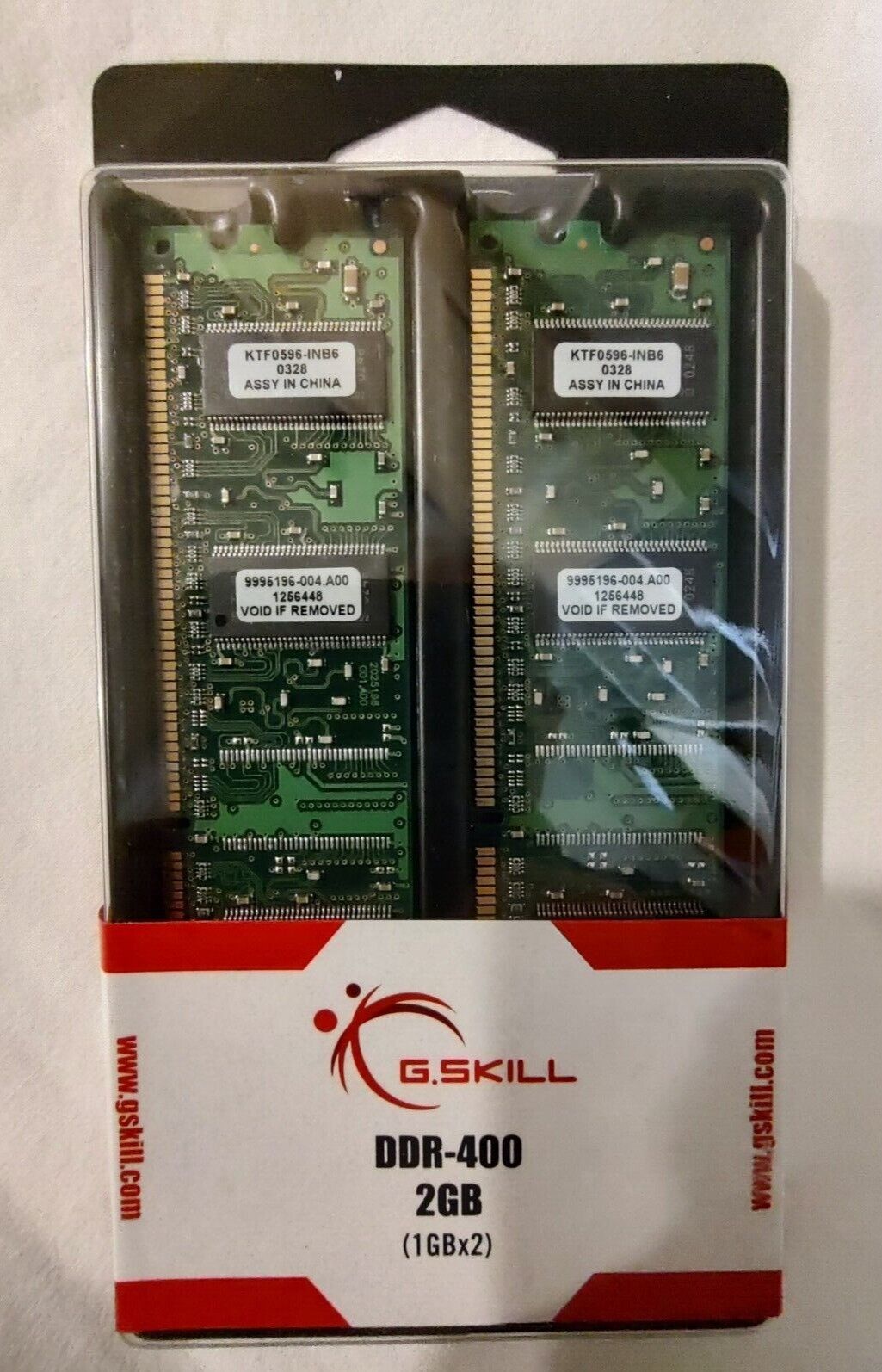G.Skill PC-3200PHU2-2GBNT 2 GB DDR-400 MHz (1 GBx2) Memory 