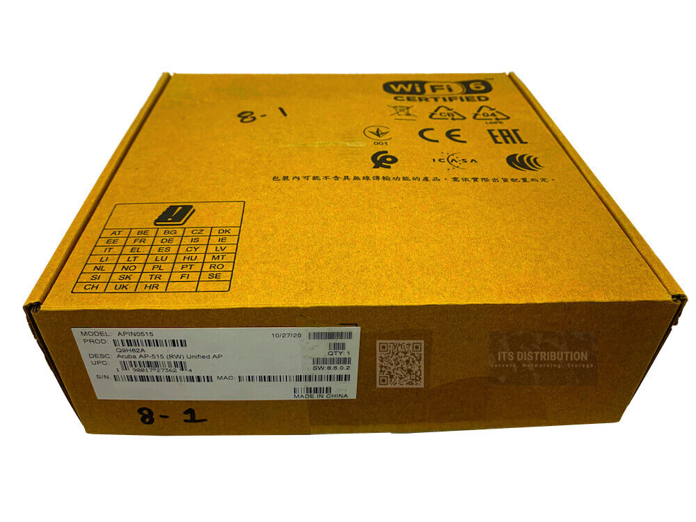Q9H62A I Open Box HPE Aruba AP-515 Access Point RW Dual Radio Access Point