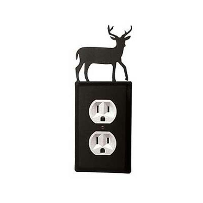 Village Wrought Iron EO-3 Deer Outlet Cover-Black