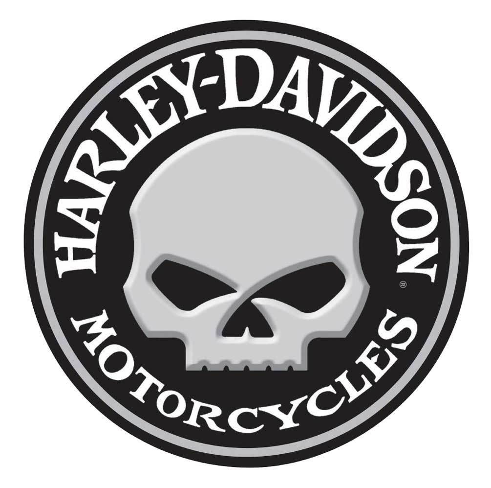 Harley-Davidson Embossed Willie G Skull Button Round Tin Sign, 14 inch 2011021
