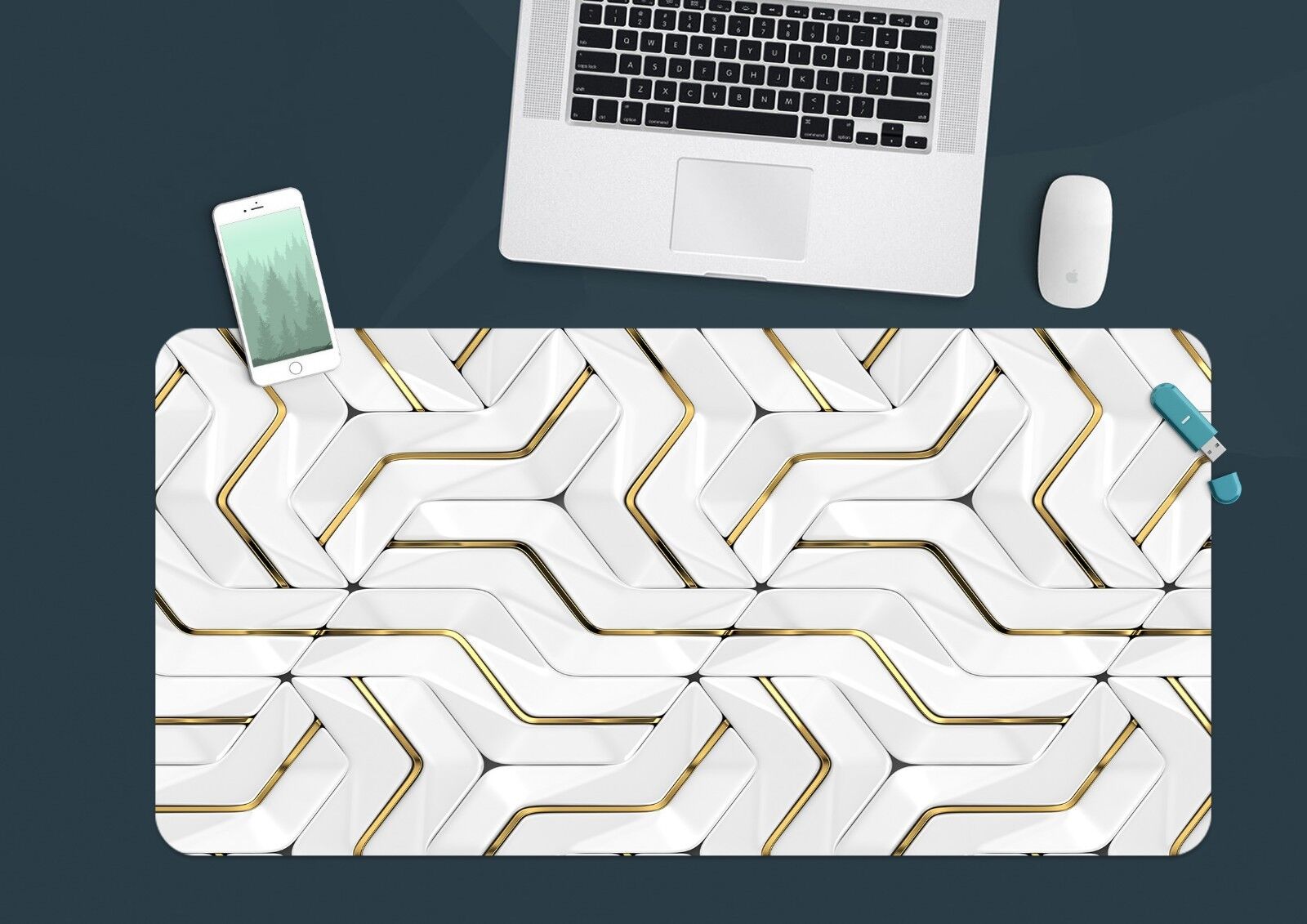 3D Modern Fashion White 8 Texture Non-slip Office Desk Mouse Mat Keyboard Game