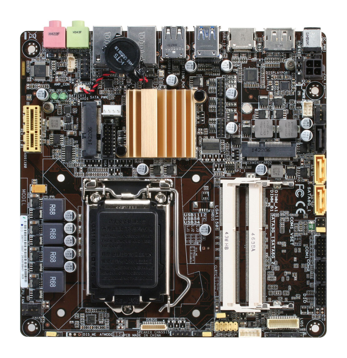 For Aaeon EMB-H81B Mini-ITX Thin Motherboard Intel H81 LGA1150 USB 3.0 EMB H81B