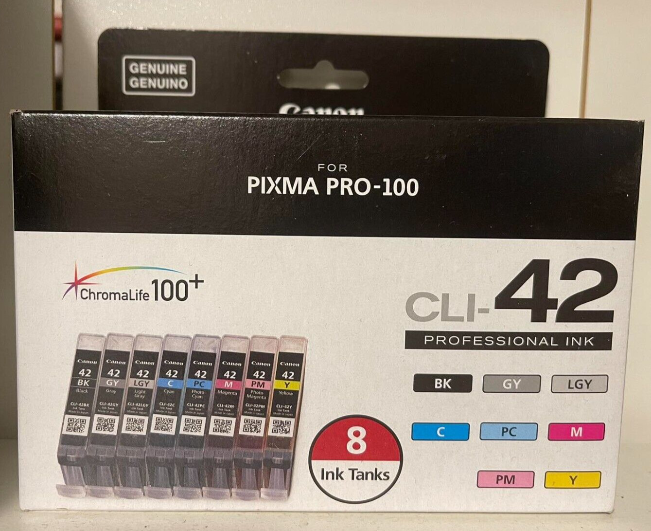 Genuine Canon CLI-42 (6384B007) Ink Cartridge - 8 Pack Brand New