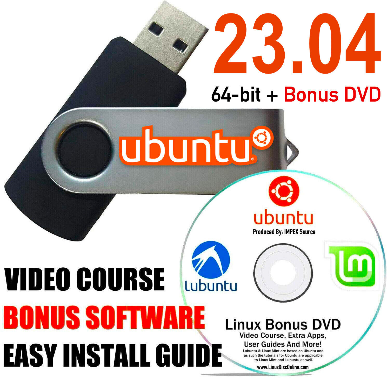 Ubuntu Linux 23.04 Latest Version Lunar Lobster 64 Bit Bootable Live Install USB