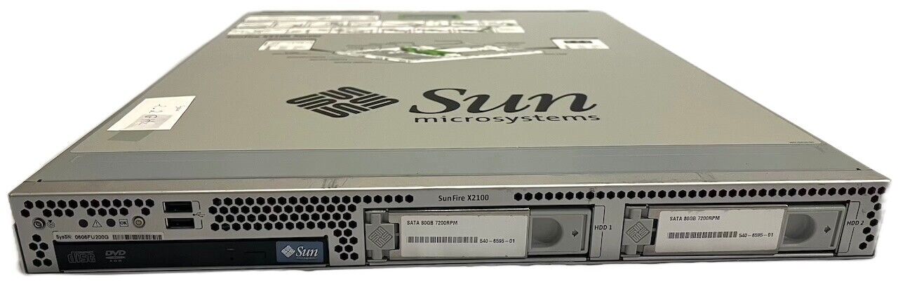 Sun Fire X2100 server 2.2GHz 2GB 2x80GB SATA | Solaris 10 64-bit Installed