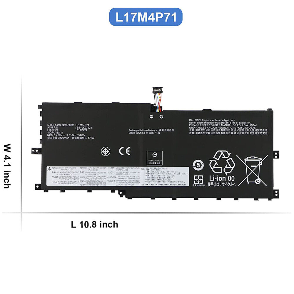 L17M4P71 Battery Compatible with Lenovo ThinkPad X1 Yoga 3rd Gen 2018 Series 