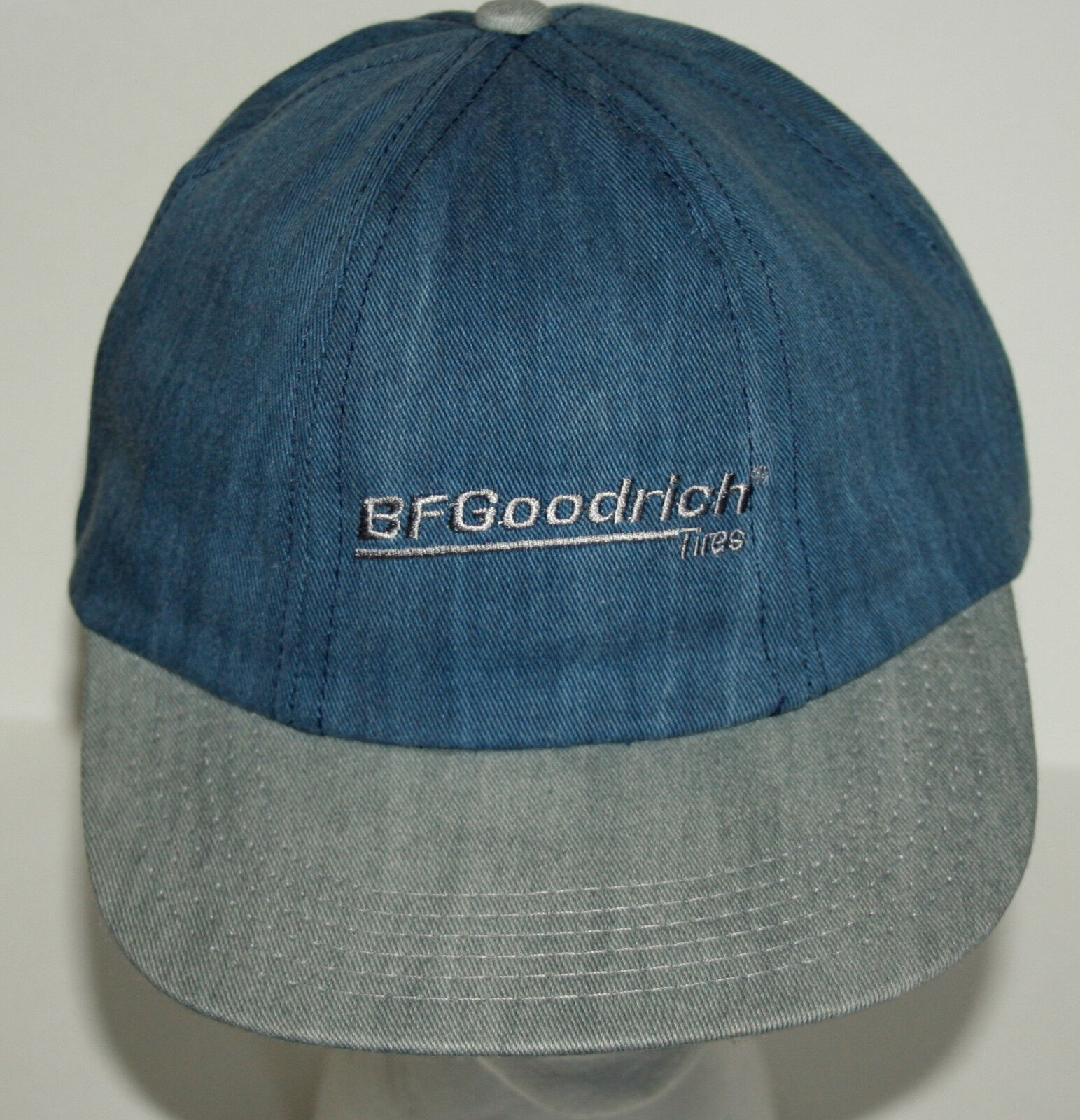 Vintage 1980s BF Goodrich Tire Baseball Blue Jean Snap Back Cap Hat New NOS OSFA