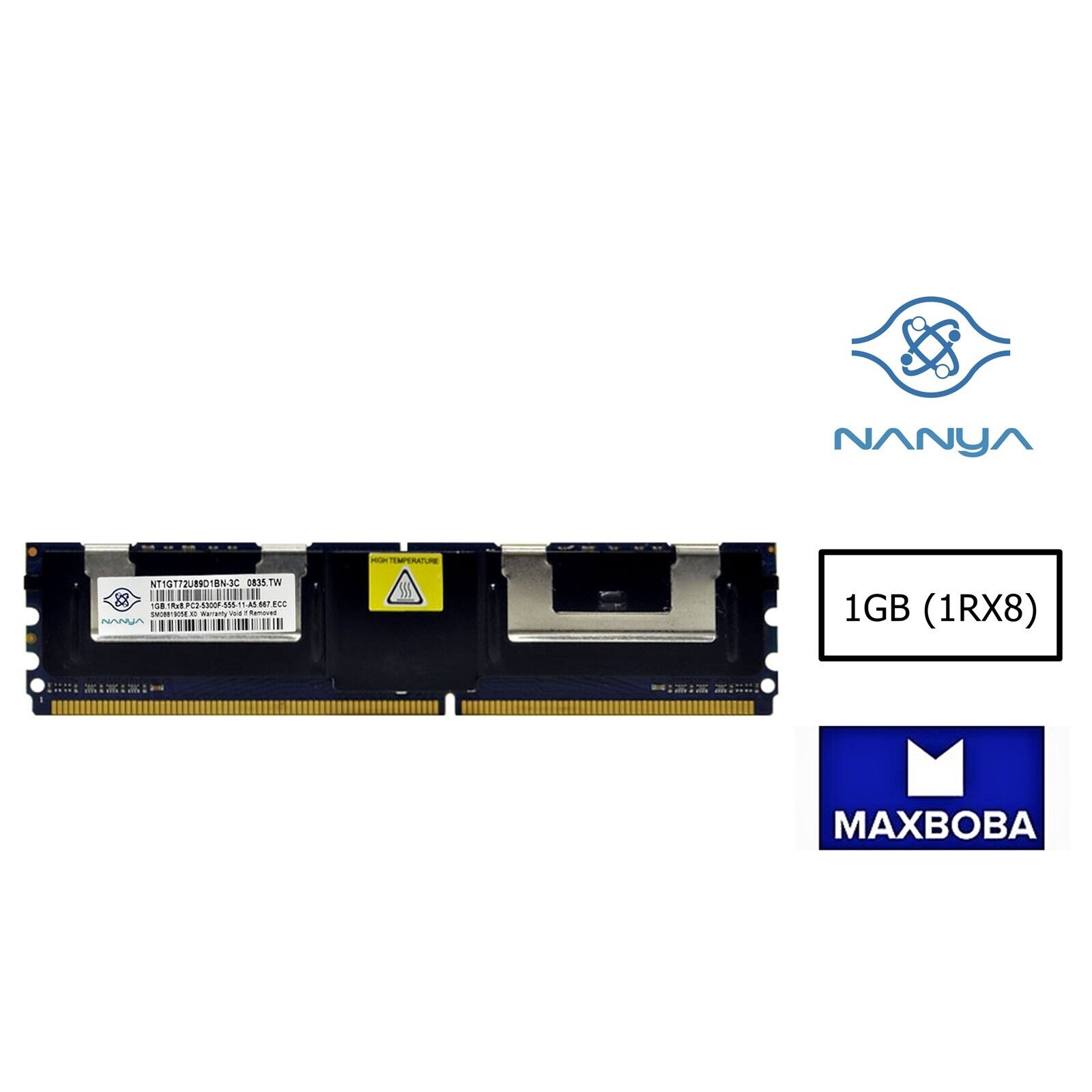 Memory Nanya 5300F 1GB Desktop PC RAM DDR2 1RX8 NT1GT72U89D1BN-3C